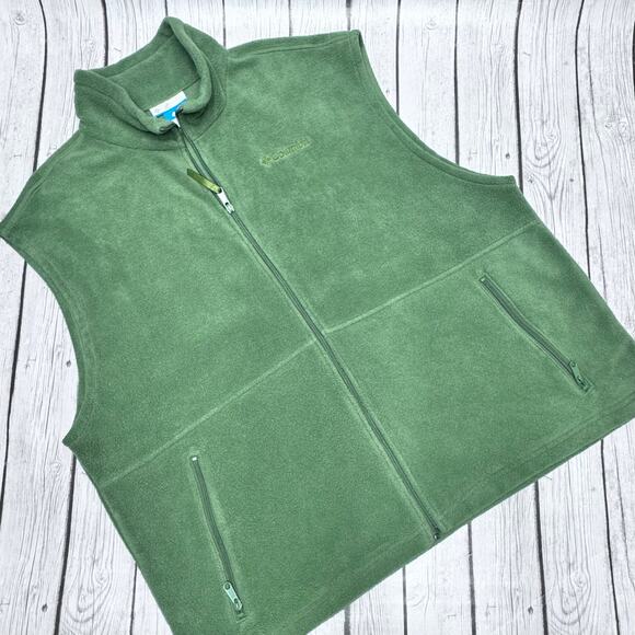 Columbia Men’s Green Fleece Vest Size 2XLg - Picture 3 of 5